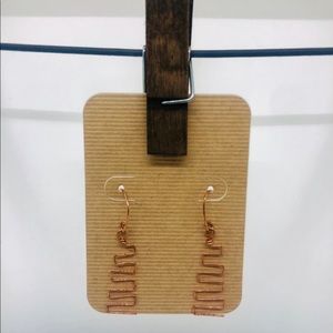 Minimalist geometric copper wire earrings